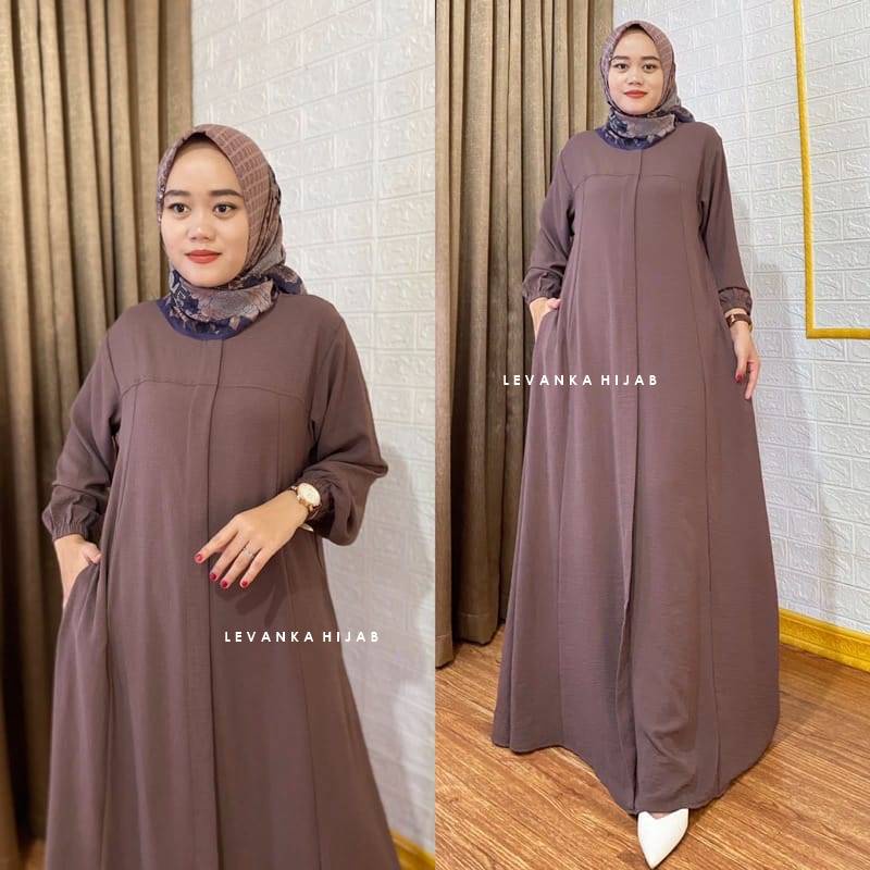 Gamis Terbaru Wanita atau Dress Maryam Crinkle Airflow Allsize