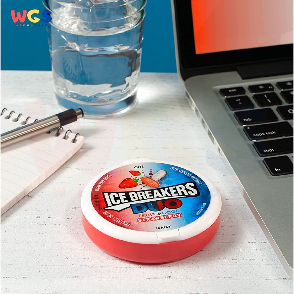 Ice Breakers Duo Fruit Cool Strawberry Sugar Free Mint Candy 1.3oz 36g