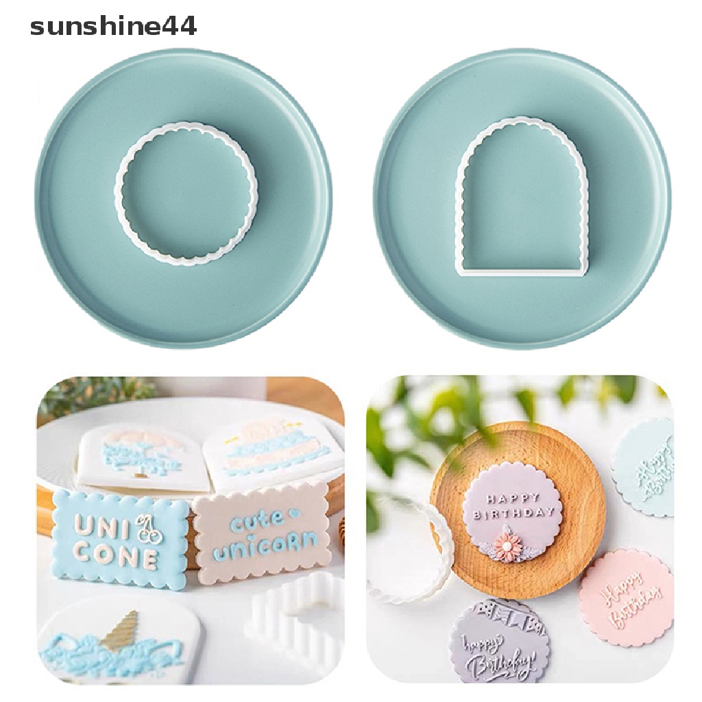 Sunshine 1PC Cetakan Biskuit Bentuk Geometris Fondant Pastry Cutter Alat Baking Cookies Mold.