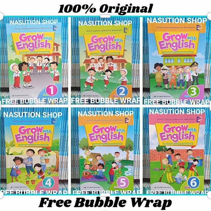 

BUKU GROW WITH ENGLISH KELAS 1 2 3 4 5 6 SD ERLANGGA ORIGINAL - BOOK