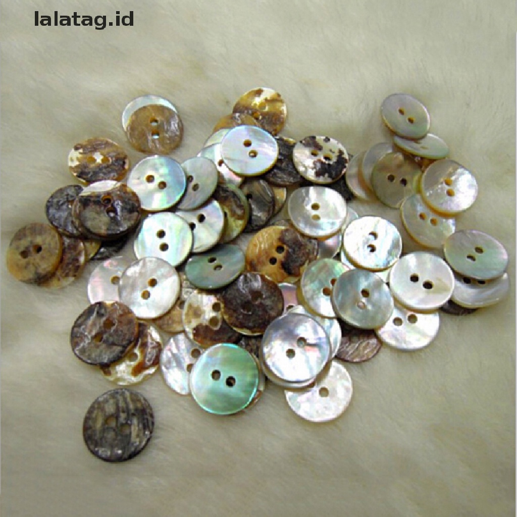 [lalatag] 100pcs/lot Kancing Jahit Batok Bulat Mutiara Asli 10mm [ID]