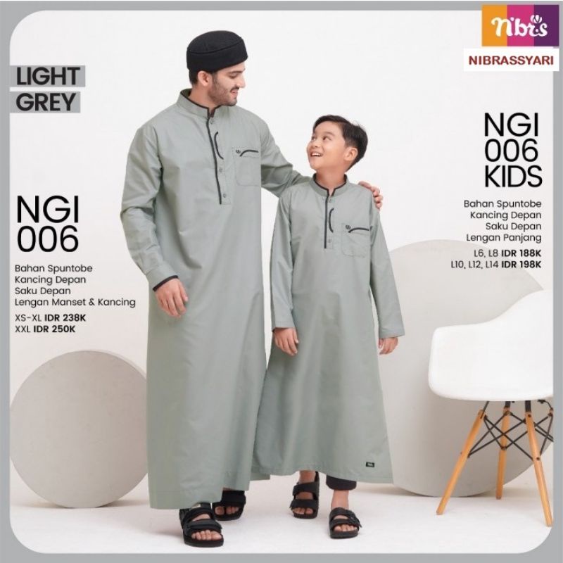 Nibras Gamis Ayah NGI 006 Putih Abu