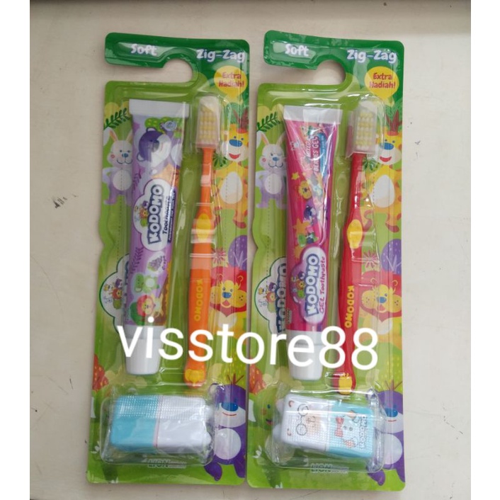 kodomo toothpaste 2 in 1 zig zag reguler extra hadiah