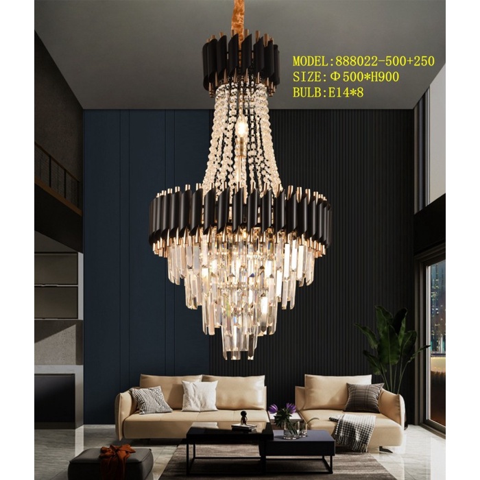 lampu Gantung kristal Chandelier Diameter 50 CM New Model