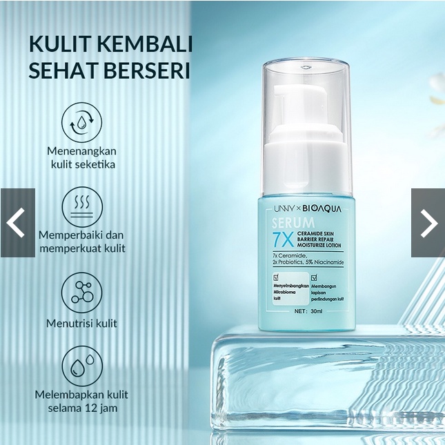 BIOAQUA 7X Ceramide Skincare Paket Repair Barrier Set With Moisturizer Cream/Hydrating Toner/Serum Wajah/Gentle Cleanser