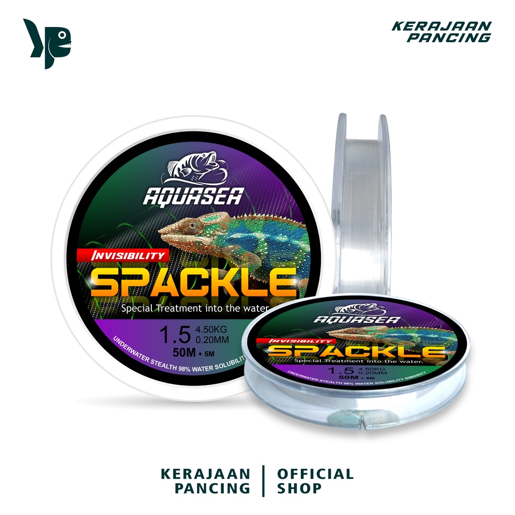 KERAJAAN PANCING - Senar Pancing Spackle 50Meter Putih Nilon Senar Set Peralatan Pancing Bahan Nilon