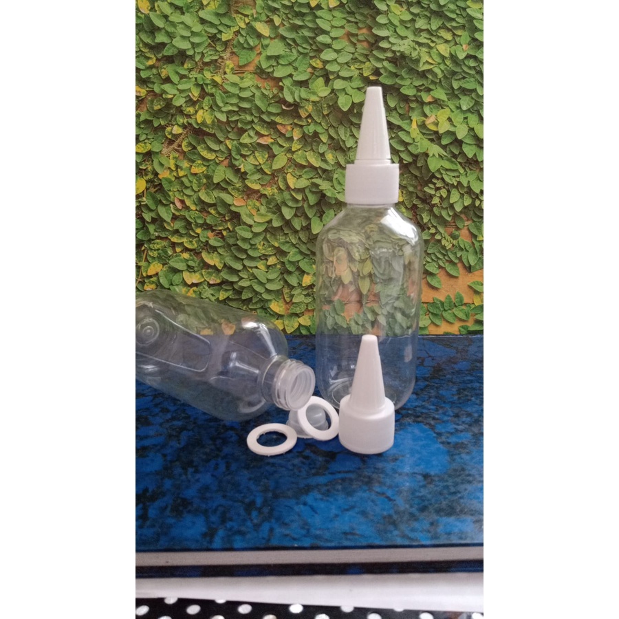 BOTOL SBR 250ML KERUCUT PUTIH BODY NATURAL TEBAL/BOTOL KEMASAN TINTA