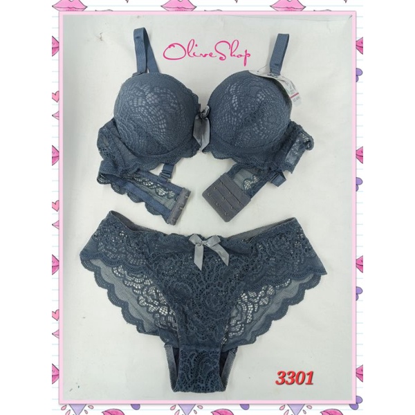 OliveShop ❤️ Set Bra Yasimei BH + CD (Celana Dalam) Sexy Full Lace Renda Brukat Murah Kode 3301 3902