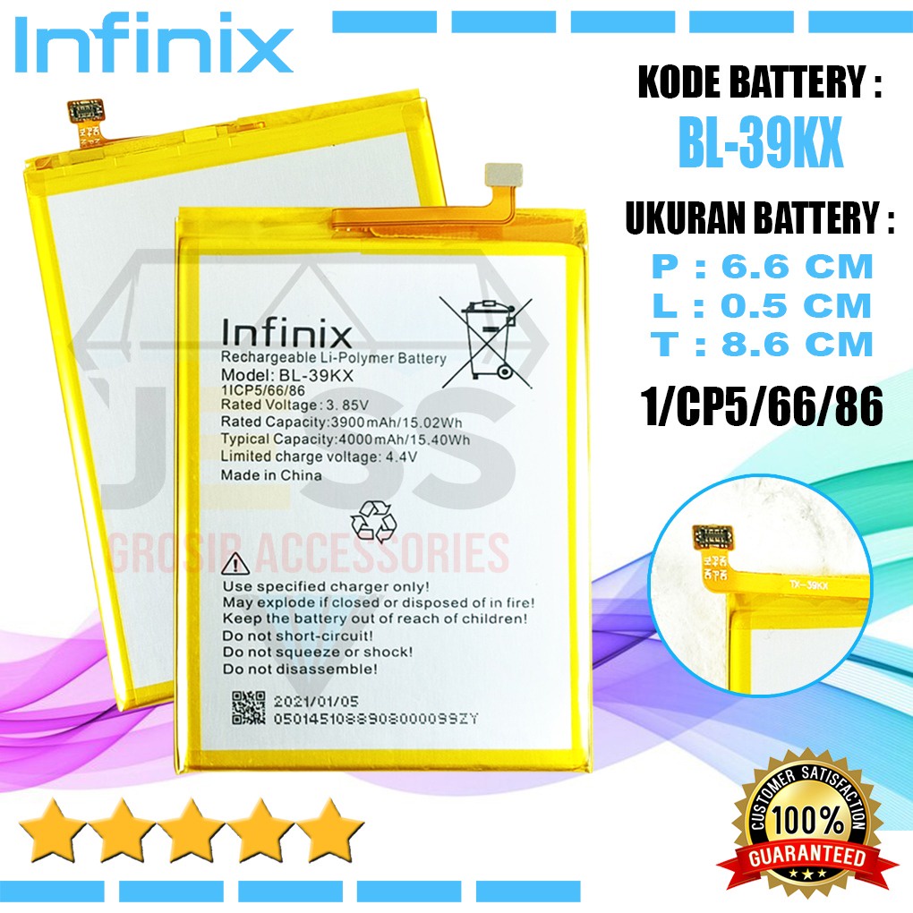 Baterai Battery Original INFINIX BL-39AX BL39AX For Type Hp Infinix HOT 4 / HOT 4 PRO / HOT 4 MAX / HOT 4 Lite - X556 - X557 - X5511B