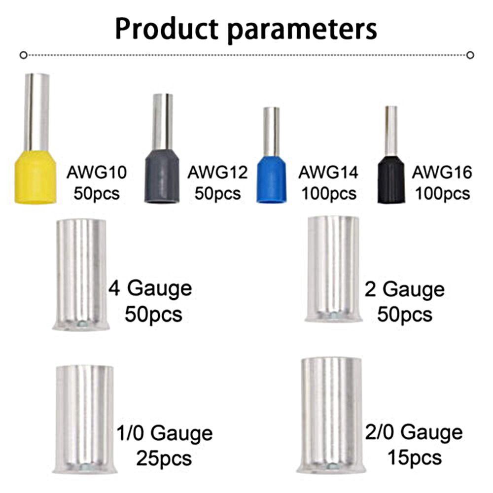 TOP Terminal Crimp Kabel Ferrules Uninsulated Wire Connector Wire Ferrules Kits