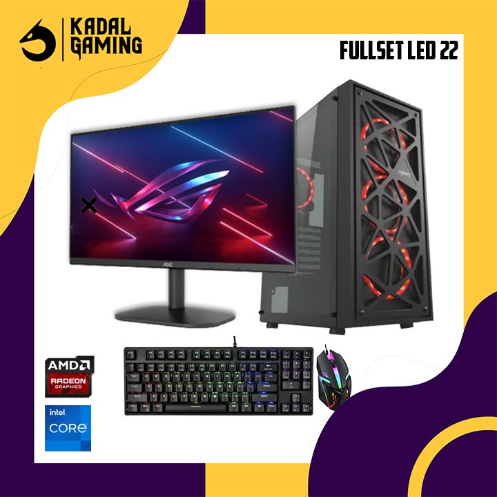 PC INTEL CORE I3 12100F VGA RX 6500 XT 16GB GAMING EDITING SIAP PAKAI