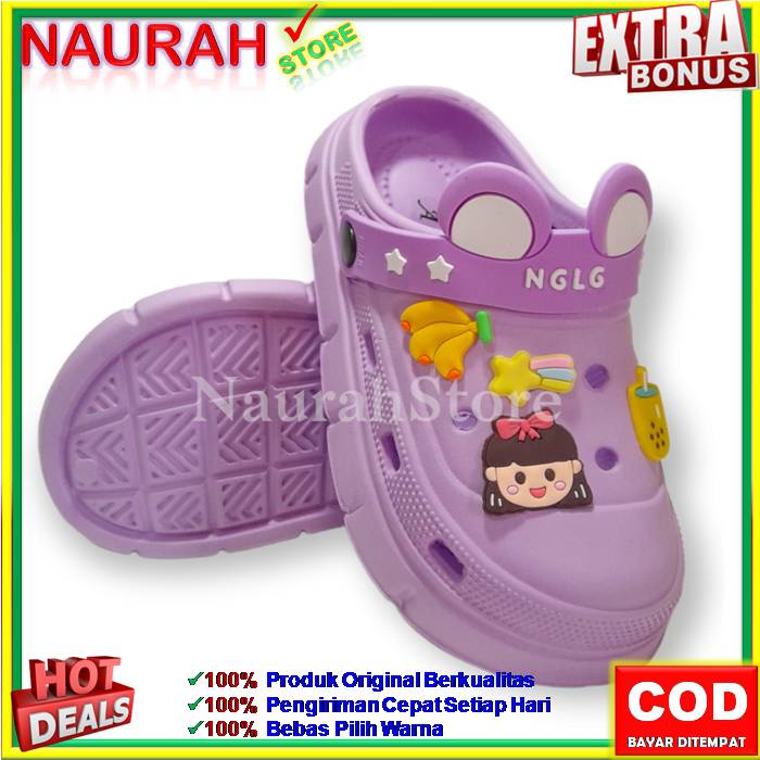 SANDAL ANAK ALINA E2022 A8 SENDAL FUJI VIRAL BAIM 100% ORIGINAL KUALITAS IMPORT SANDAL KODOK SANDAL CROS SANDAL BUAYA JELLY EVA RUBBER ANTI SLIP NYAMAN EMPUK LUCU