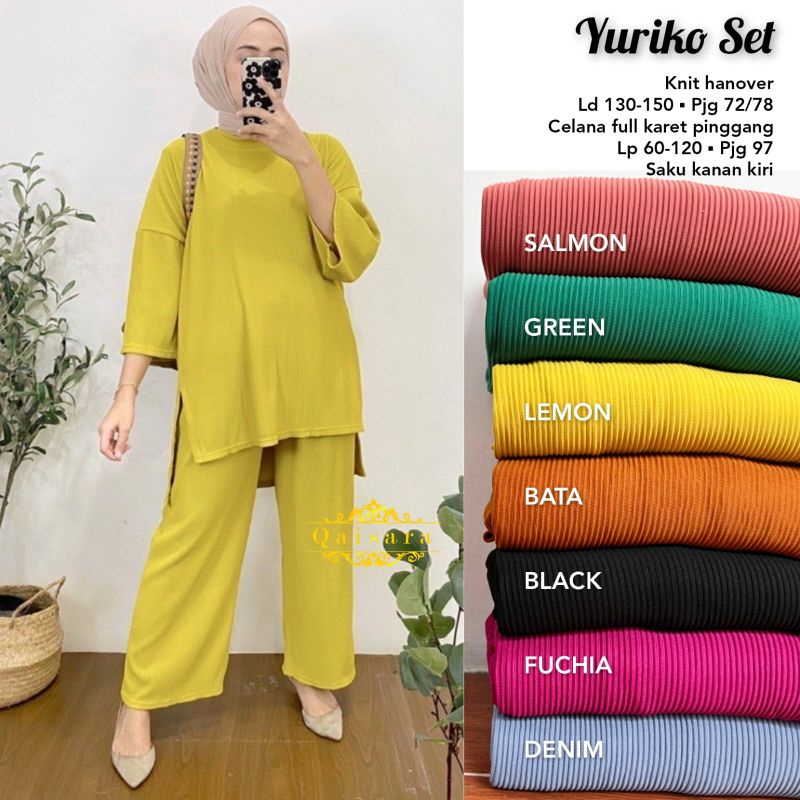 [COD] yuriko set bahan knitover melar LD 130-150