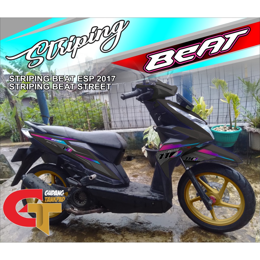 (COD) STRIPING BEAT ESP PELANGI BEAT STREET CUSTOM / STICKER BEAT Beat Variasi Stiker Beat  BEAT ESP