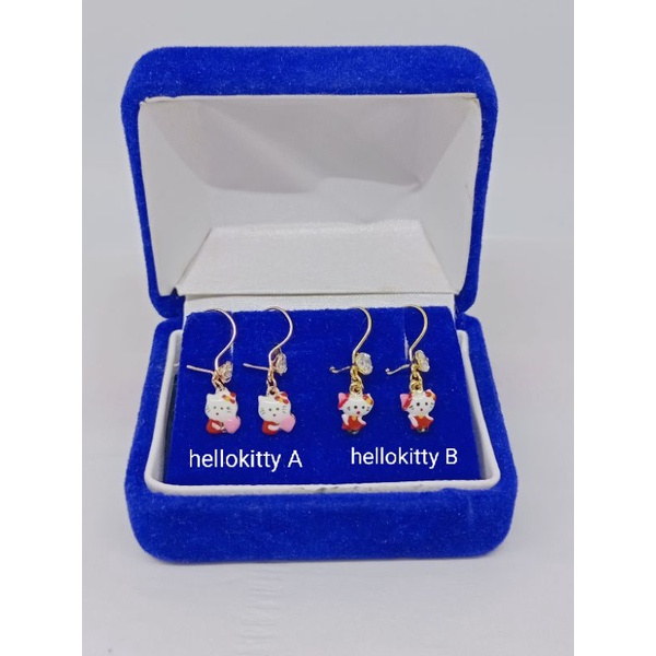 anting kait mp 1 cat warna anak karakter / anting perak asli silver 925 lapis emas/ anting fashion wanita terbaru