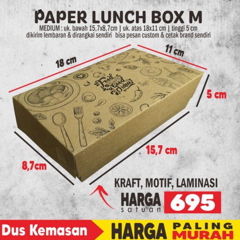 

cxl60 Paper Lunch Box M Kraft Motif Laminasi (40pcs) Promo Bulan Ini