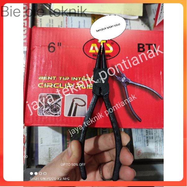 tang pin bengkok snap ring tang circlip bent internal / bengkok tekan tutup .bie bie teknik