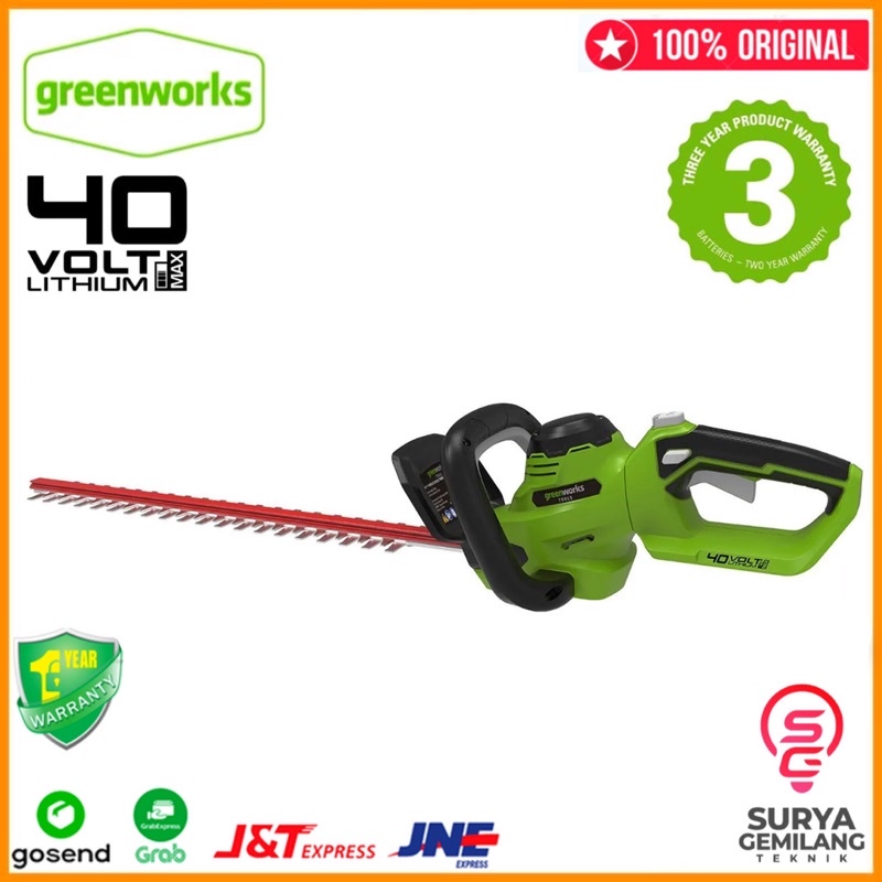 Jual Mesin Pemotong Pagar Tanaman Baterai Hedge Trimmer V Greenworks Batrai Shopee Indonesia