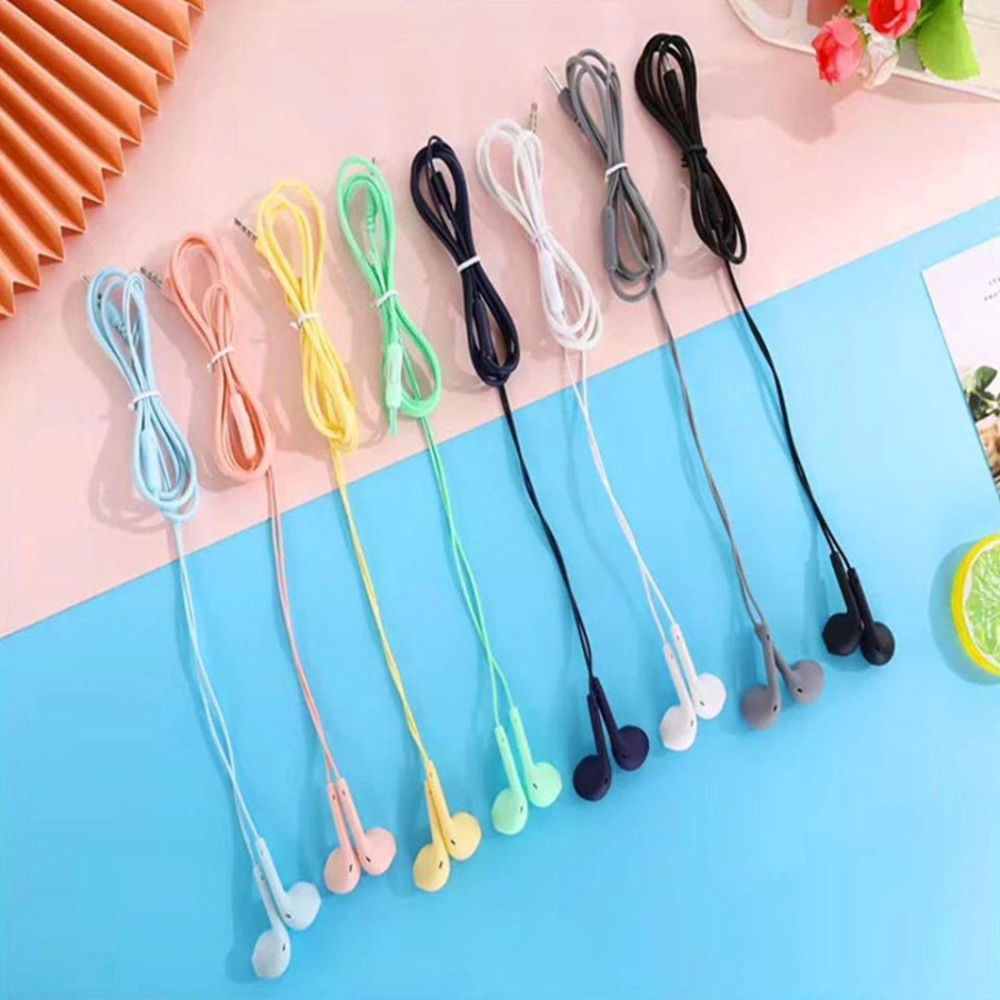 SATUAN Earphone Jack 3.5mm Mic U19 Hifi Stereo Matte Mendengarkan Lagu Pastel Extra Bass Colorfull Warna Laptop Audio Ear Phone Suara Hp Handphone MP3 Headset Macaron Handsfree Murah Ipod Head Set Mik Tancep Tancap Kabel Termurah Grosir Prakarya Malang