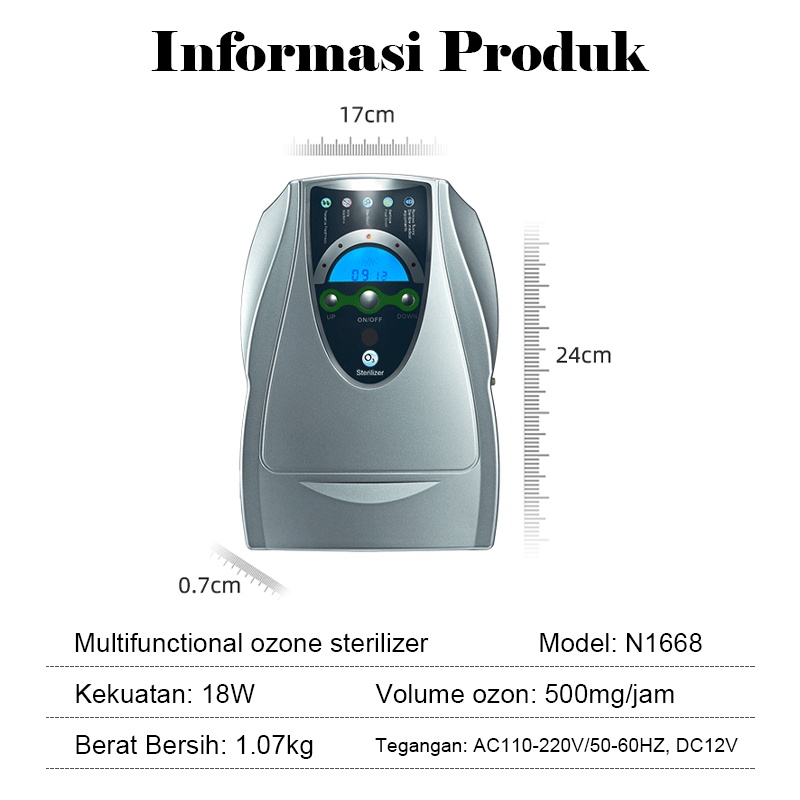 ⭐Garansi⭐Ozone Food Sterilizer Fruit Vegetable Meat Sea Food Menghilangkan Baunya Bakteri Ozone Purifier ly