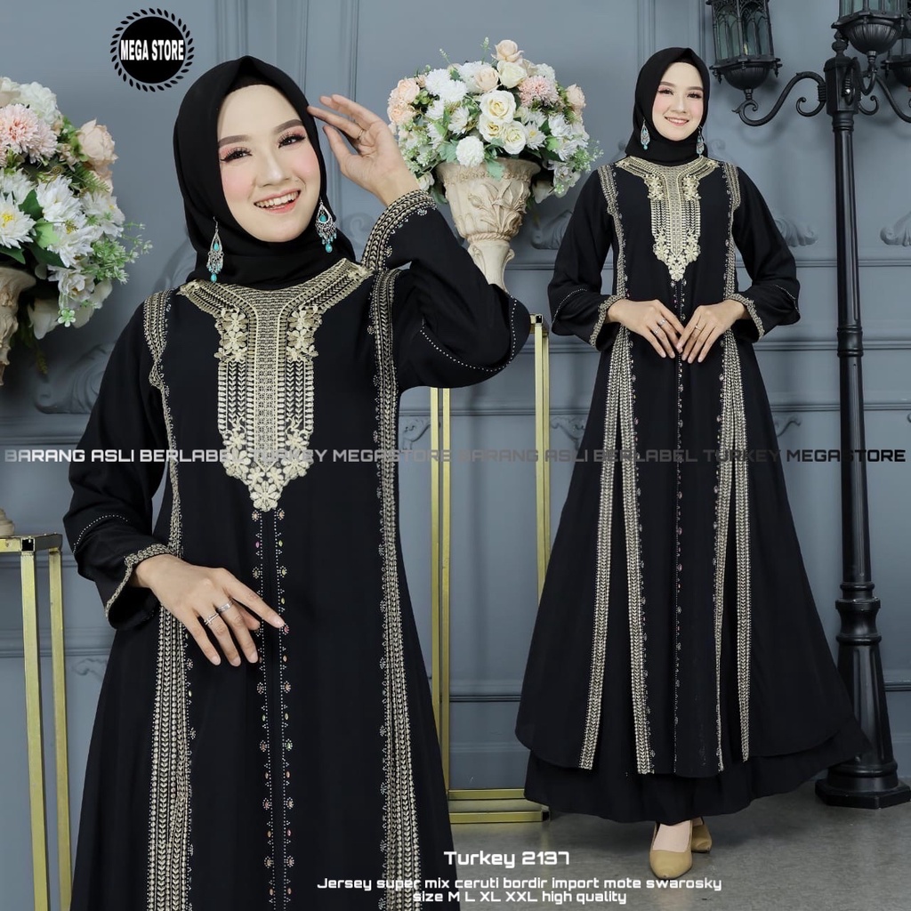 gamis abaya turkey motif original mega store