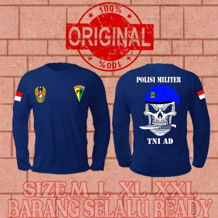 KAOS POLISI MILITER TNI AD TANGAN PANJANG BIRU NAVY