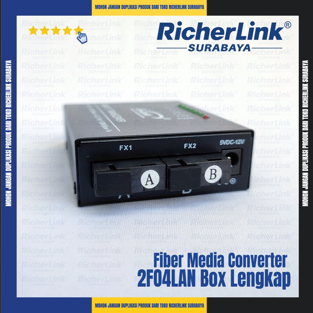 Media Converter Fiber Switch (2FO4RJ45) 2FO dan 4 LAN