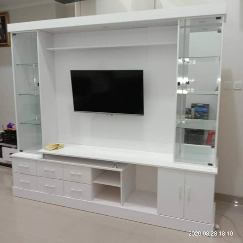 partisi tv jumbo minimalis modern  / bufet tv murah / lemari tv / lemari pajangan mewah gratis ongki
