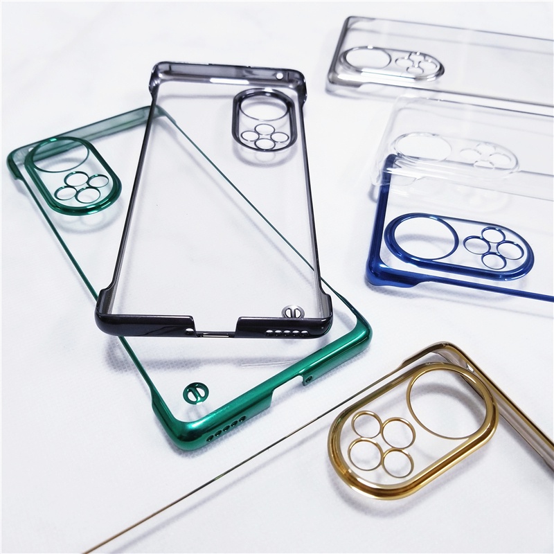 Mewah Electroplated Borderless Pelindung Case Back Cover Untuk Huawei Nova 5 6 7 8 9 Pro 5G Transparan Shockproof Phone Case V30 V40 Ajaib 3 4 Pro Ultra Tipis Casing Ponsel