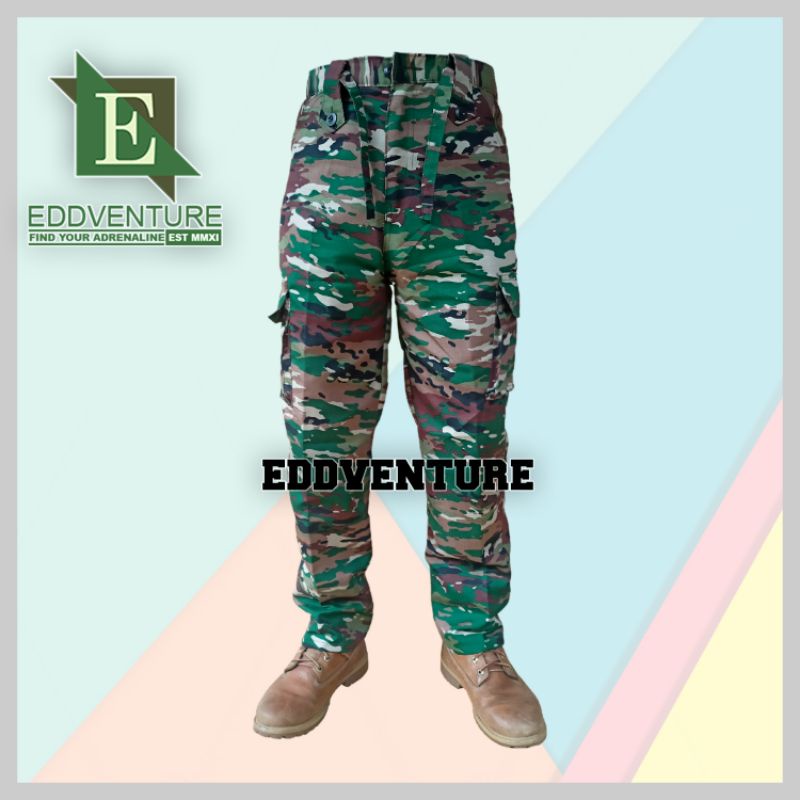 Satu Set Setelan Baju Kaos Dry Fit Lengan Pendek Celana Panjang Pdl Cargo Pria Loreng Kasad Terbaru Bahan Velbed Balotelli TNI AD Tentara Militer Tad Pria Wanita Tactical Outdoor Eddventure