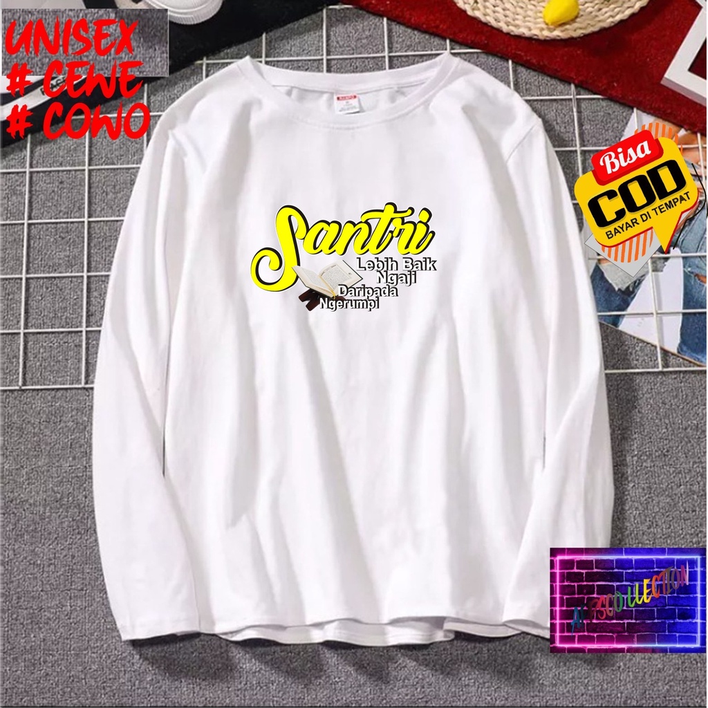 Cod Gratis Ongkir/Kaos DTF SANTRI LEBIH BAIK/Kaos Santri SantriwatiKaos Pria Pesantren/Kaos Murah/Pakaian Pria  Pakaian Wanita Islam Dakwahl/Best Seller