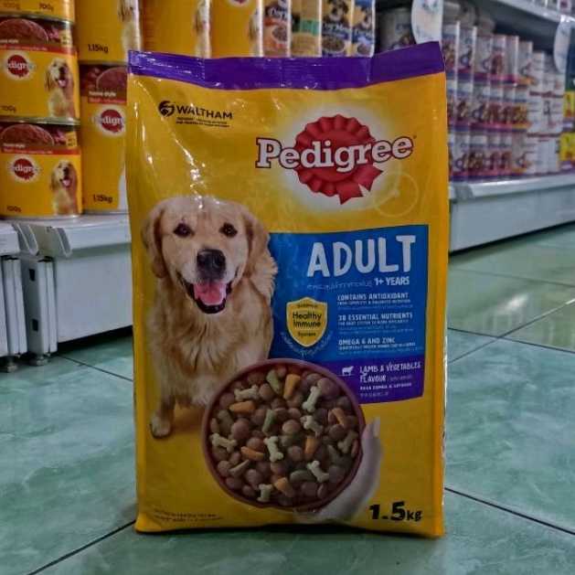 Pedigree Adult Lamb &amp; Vegetables Flavour Freshpack 1,5kg - makanan anjing dewasa