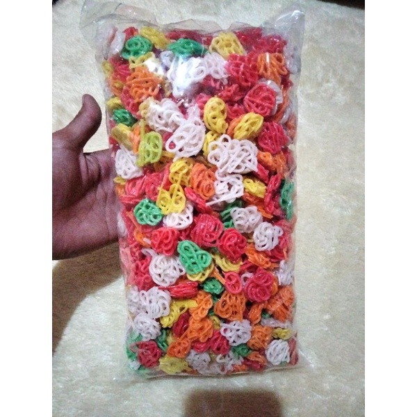 

Kerupuk mawar kecil warna warni 1 kg