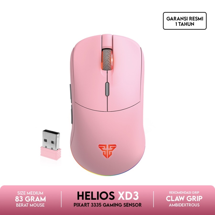 Mouse Fantech HELIOS XD3 Wireless Gaming RGB - Pink Sakura Edition