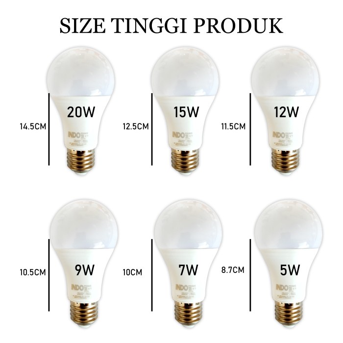 Lampu LED INDO PRIME Cahaya Putih Hemat Energi Penerang Ruangan Rumah