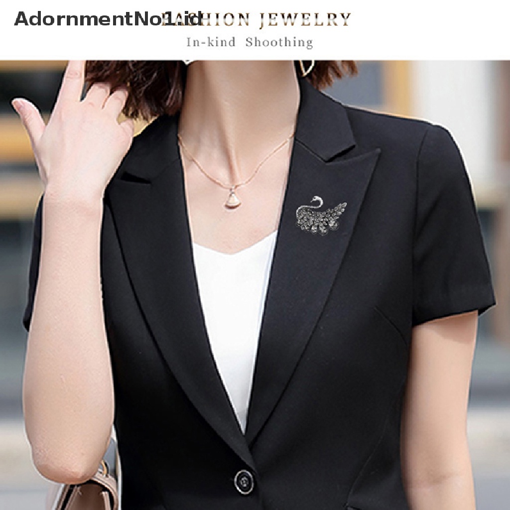 [AdornmentNo1] Swan Pin Bros Untuk Wanita Berlian Imitasi Mulia Swan Bros Elegan Pin Fashion Perhiasan Hewan Kerah Pin Pesta Pernikahan Lencana Pernikahan Pin [ID]