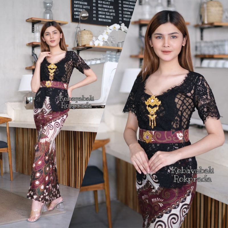 LUNA SERIES SET KEBAYA LENGAN PENDEK DENGAN ROK MERMAID