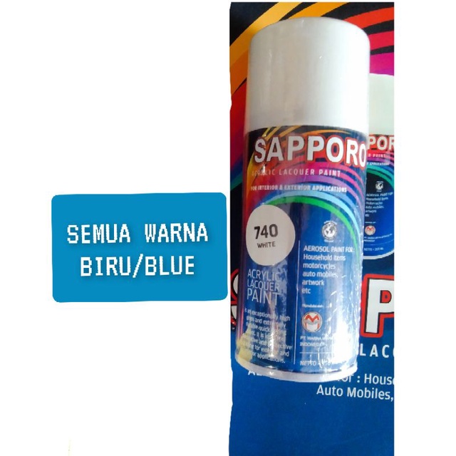 cat spray pilok pilox cat Sapporo saporo 150ml varian biru muda biru tua biru langit biru 150ml