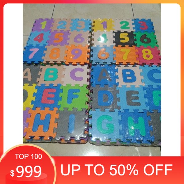 Matras Huruf Matras 25x25 Angka Karpet Lantai Puzzle lantai