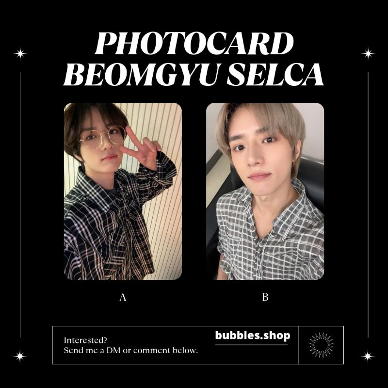 PHOTOCARD UNOFFICIAL BEOMGYU TXT SELCA