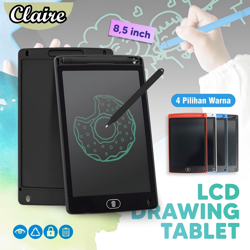 LCD Writing Tablet / Drawing Pad / Papan Tulis LCD Gambar Mainan 8,5 Inch Edukasi