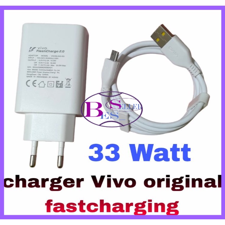 Charger Vivo Original 100% Fast Charging 9V-2A / Charger Vivo V11 V9 V7 V5 V5max V3max Y95 Y91 Y71 Bergaransi 1 Minggu