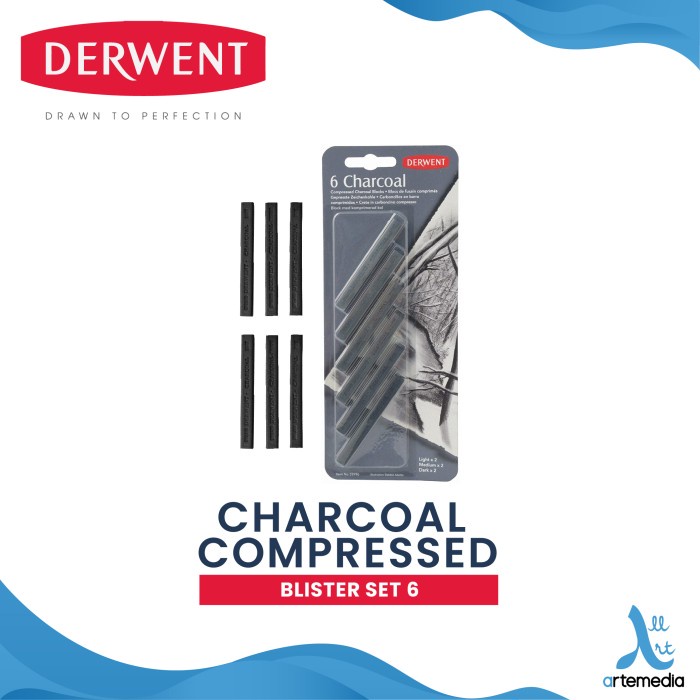 

Charcoal Balok Arang Derwent Compressed Charcoal 6 Blister Set