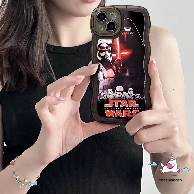 Casing Redmi 12C 10C A1 9 9T 10 9A 9C 10A A1+POCO X3 NFC Pro M3 Redmi Note10 10Pro 9 8 11 10s 9Pro Note 11Pro+9s 11s Mi 11T Pro Wavy Edge Trendy Brand Star Wars Casing TPU Empuk