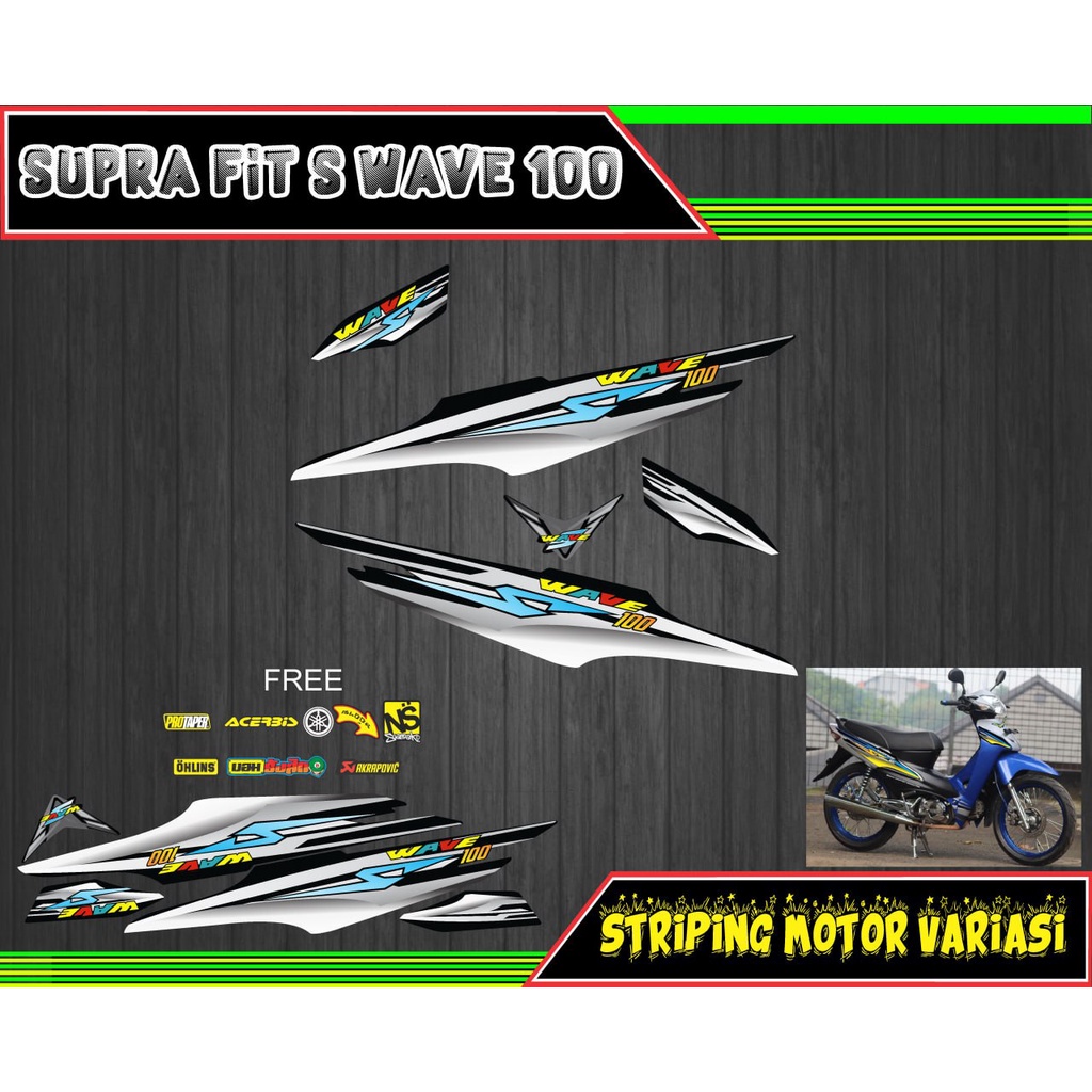 striping stiker decal supra 110 wave s