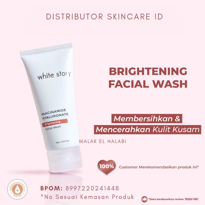 White Story Brightening Facial Wash - Sabun Cuci Muka Wanita - Skincare Pencerah Wajah