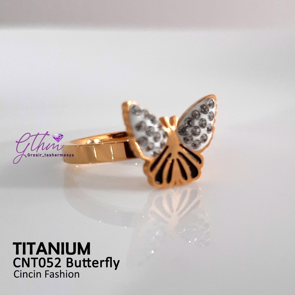 Cincin Titanium Butterfly Model Kasual Anti Karat bisa dipakai sehari-hari cnt052