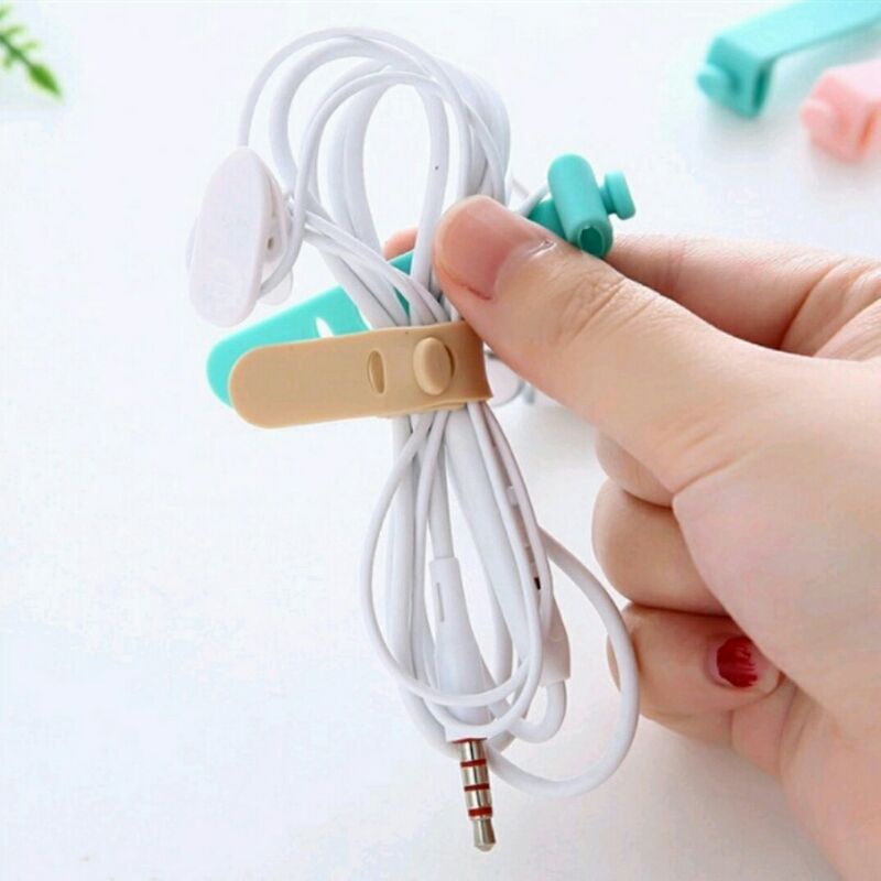 Pengikat Kabel Charger Silicon Kabel Organizer Cable Clip Cord Holder