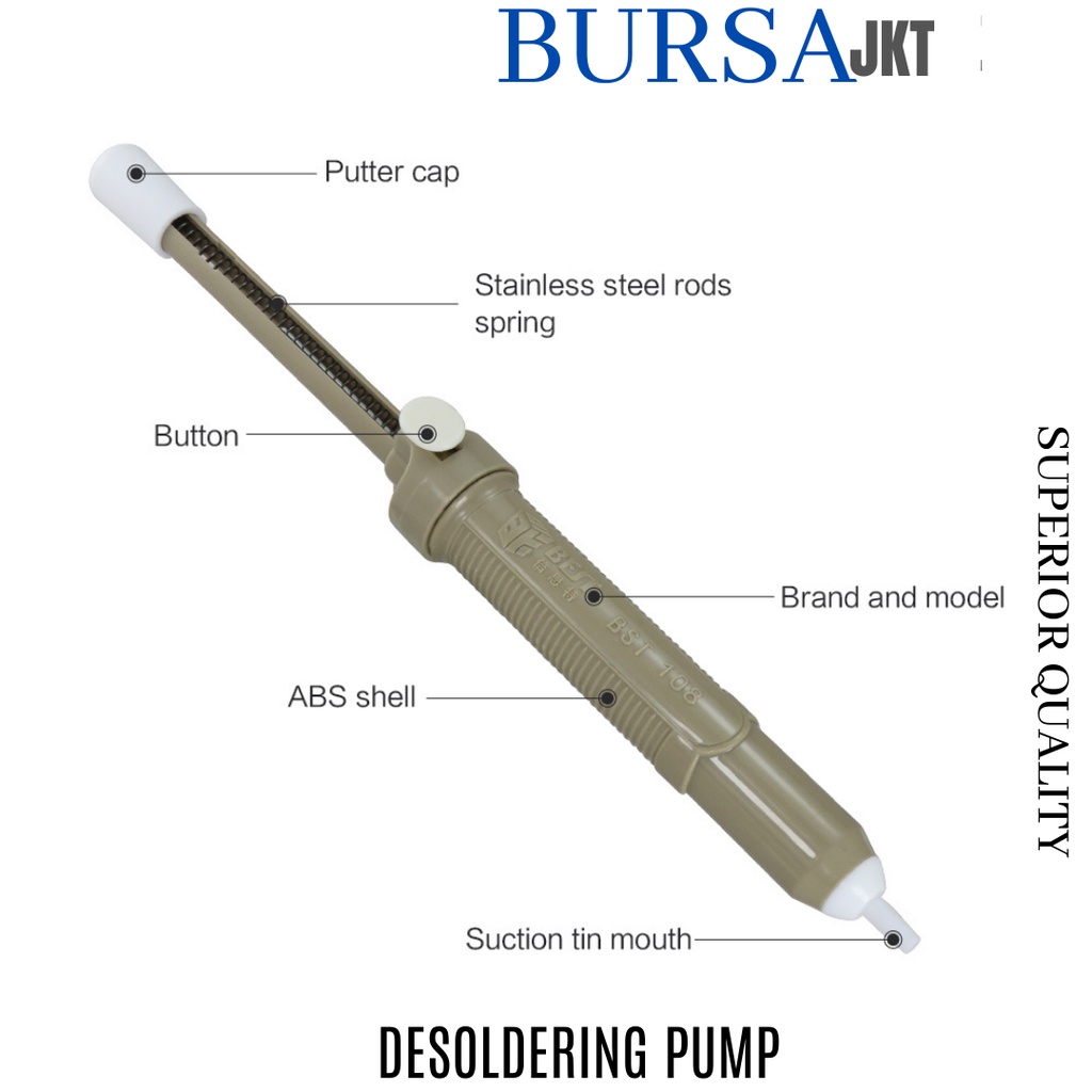 SEDOT TIMAH DESOLDERING PUMP HANDSKIT TOOLS ELECTRONIC GS-100 GRAY