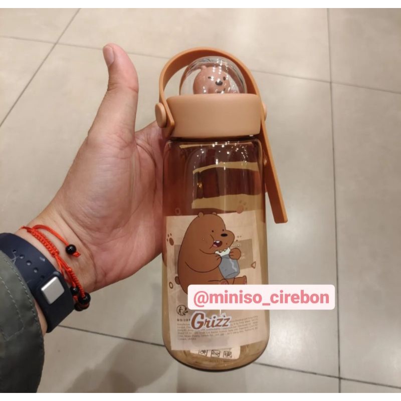 Botol Minum We Bare Bears Miniso Grizzly